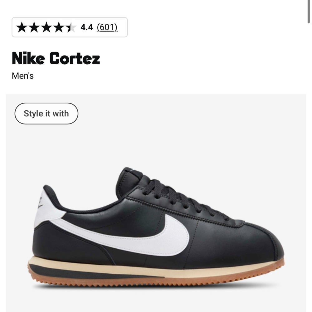 Nike Cortez Black and White Shoes